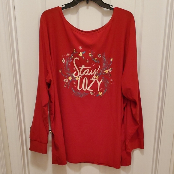 croft & barrow Other - Croft & Barrow 🌻  Bold Red Sleepwear Top 3X Stay Cozy